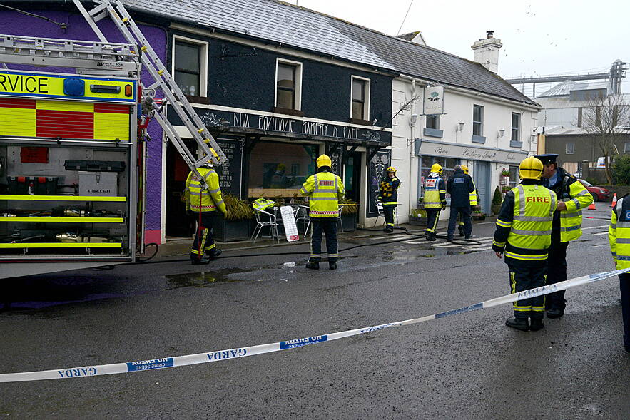 Emergency services pictured at the scene of a gas explosion where two people were injured at Ballinspittle Co Cork (Photo: Provision)
