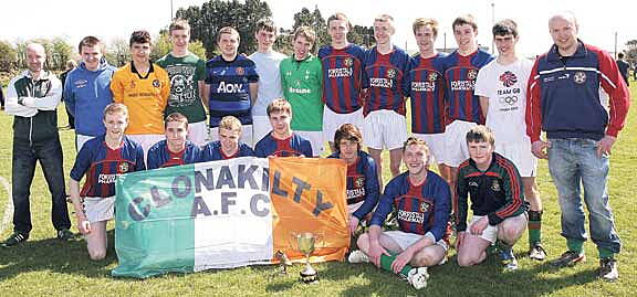 Sweet success: The Clonakilty AFC team that defeated Ardfield in the West Cork League U18 Cup final at Drinagh on Sunday.