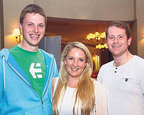 Having fun: Pictured at the launch of the Celtic Ross South West Coastal Rowing Championship season were Barry Hooper, Niamh Hayes and Paddy Harrington, Galley Flash Rowing Club.