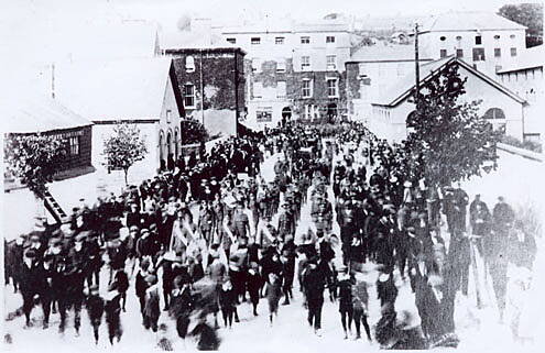 Original photo of Kinsale funeral procession.  (Photo courtesy: Dermot Ryan)