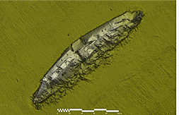 Sonar imagery released by the Dept this week showing the wreck on the seabed