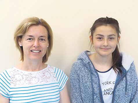 Sophia Ball, right, with her teacher, Siobhan Kingston