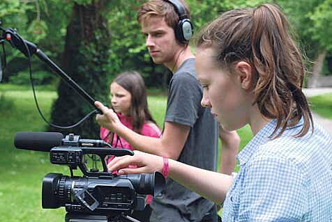 Young film makers in action earlier this summer which comes to West Cork next week