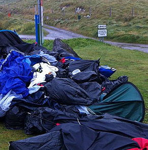 Some of the rubbish left behind by the weekend