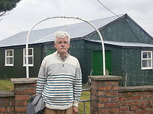  Jerry Aherne outside the former Camp Church of the WW1 military base on Bere Island