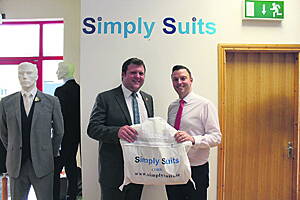 Brian McCarthy, left, with Andrew Rae from sponsors Simply Suits. who fitted him out with a suit for the event