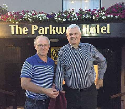 West Cork Soccer League chairman Tim ODonovan (left) with Martin 