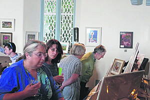 The public enjoying the recent show of work in Glandore