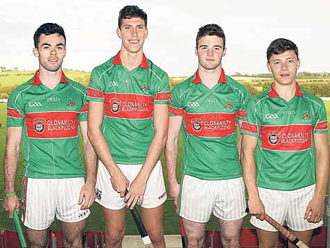 Future stars: Clonakiltys Cork minor players, from left, David Lowney (hurling and football), Mark White (football), Tiarn&aacute;n OConnell (football), and Sean McAvoy (football).