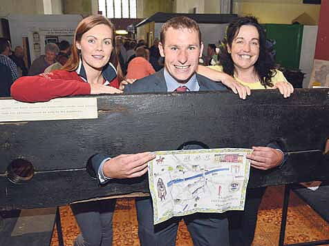  James ODonovan, chairman of the Bandon Kinsale Municipal District, at the launch of the Bandon map with Sandra Crean from Bandons Walled Town Festival committee and Cllr Margaret Murphy OMahony. 