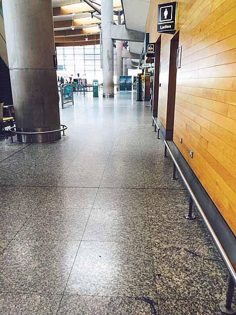 Looking down the hallway to the check-in area at Cork Airport on a recent Friday afternoon