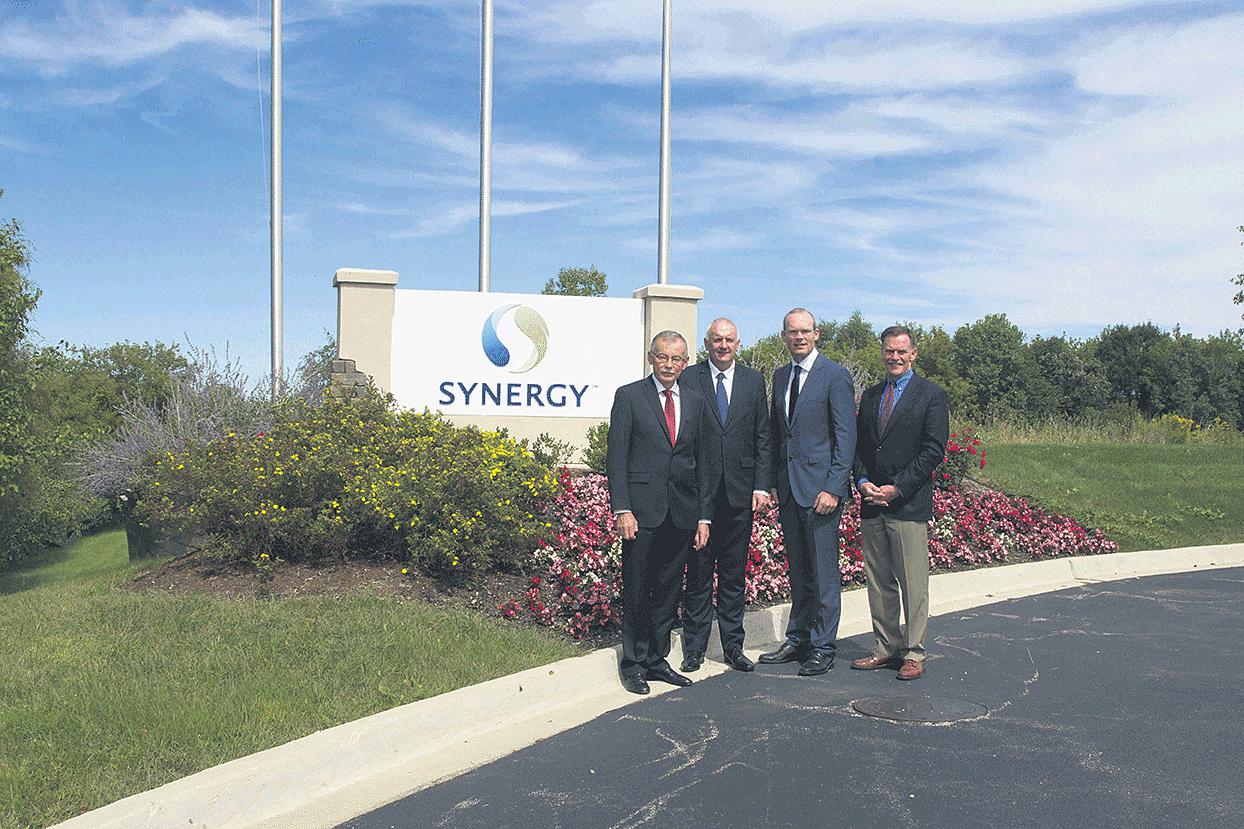 Pictured during the visit by Minister Simon Coveney   to Carbery Groups international flavours business, Synergy, in Wauconda, Illinois, were  from left  Dan MacSweeney, chief executive, Carbery; John Holland, operations director, Carbery, Simon Covene