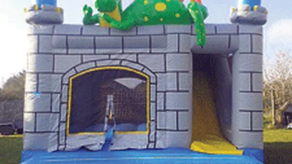 No bouncy cattle but a bouncy castle is at large Image