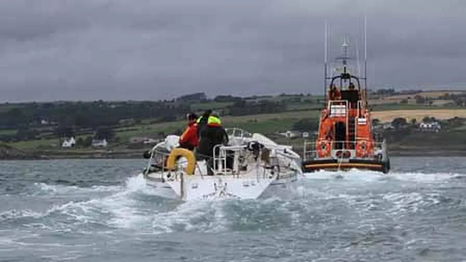 Courtmacsherry lifeboat tows demasted yacht to safety Image