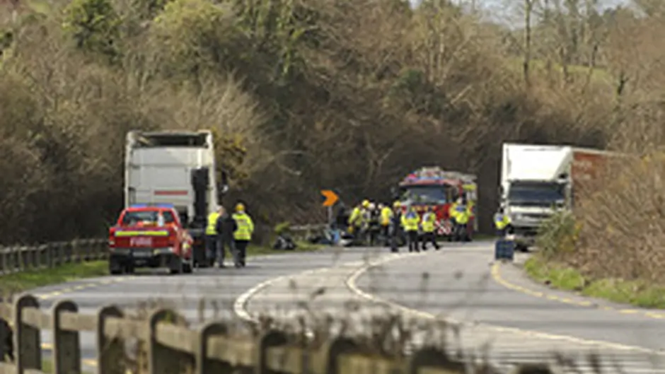 Road closed at Innishannon after collision between car and truck Image