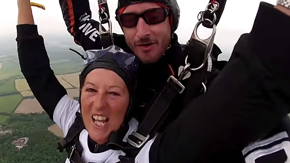 VIDEO: Watch West Cork woman Pat Crowley doing a skydive in aid of Cope and CoAction Dunmanway Image
