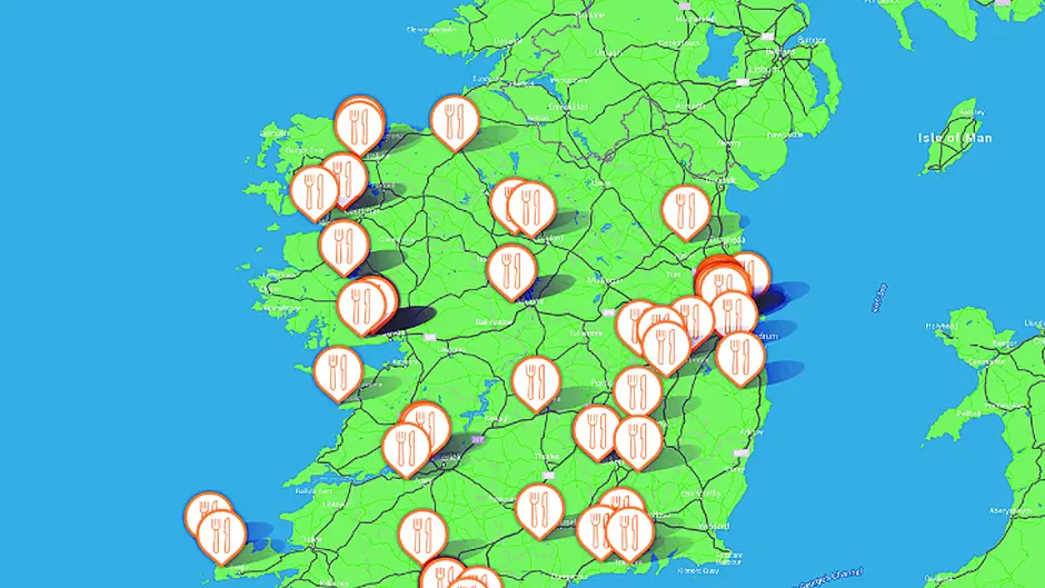 Local restaurants on interactive food map Image