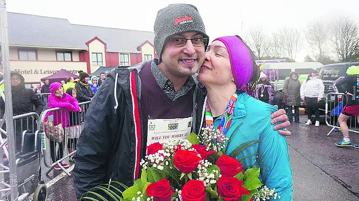 A marathon proposal for his childhood sweetheart Image