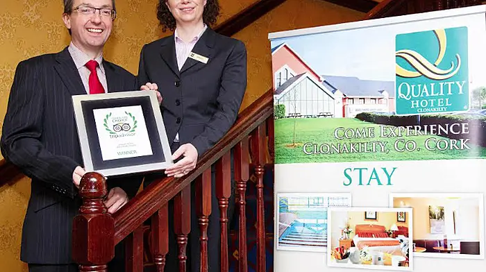TripAdvisor and Rally awards for Clonakilty's Quality Hotel Image