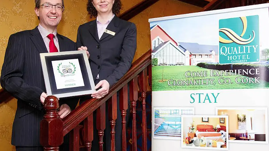TripAdvisor and Rally awards for Clonakilty's Quality Hotel Image