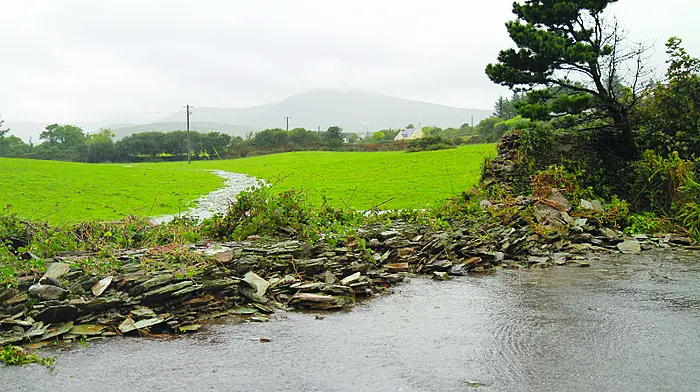 Famine wall is demolished as torrential floods strike Beara Image