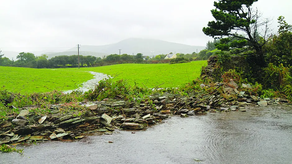 Famine wall is demolished as torrential floods strike Beara Image