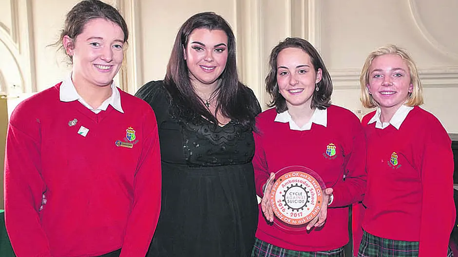 Clon school's award from Cycle Against Suicide campaign Image