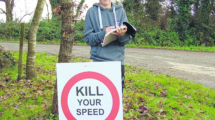 Charlie's project highlights Belgooly speeding problem Image