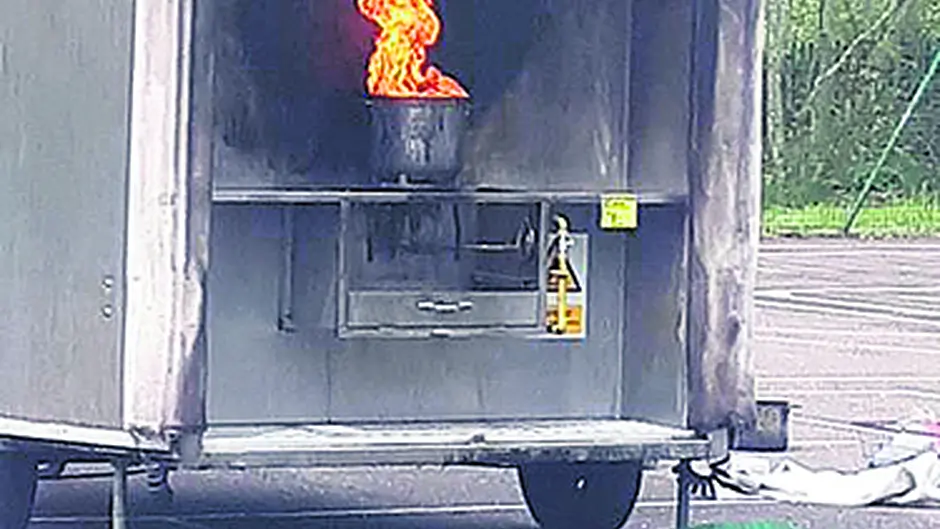 Firefighters on chip pan demo get call-out to ... chip pan fire Image