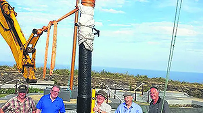 Lusitania lifeboat support   davit erected at Old Head Image