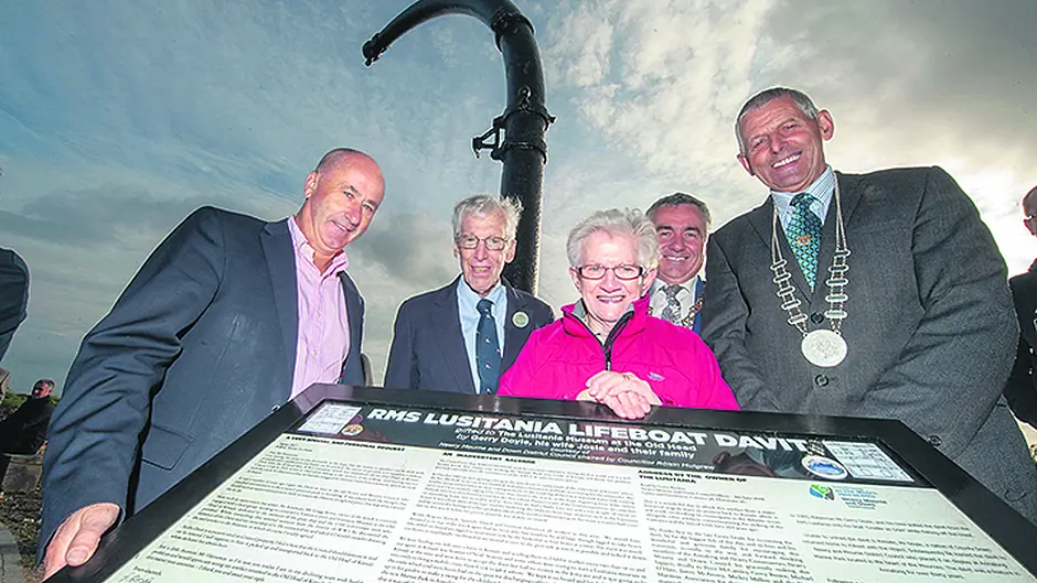 Davit from ill-fated Lusitania is back in Kinsale – 103 years later Image