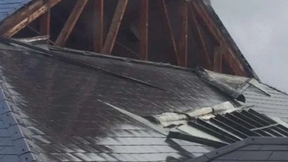 School canteen windows smashed by Storm Fionn Image