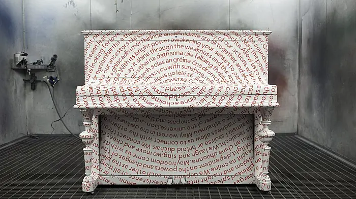 Piano artwork based on poet's words hopes to be a ‘Blessing for Humanity' Image