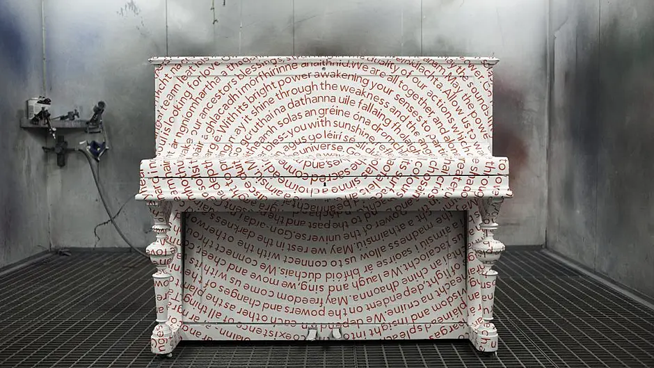 Piano artwork based on poet's words hopes to be a ‘Blessing for Humanity' Image