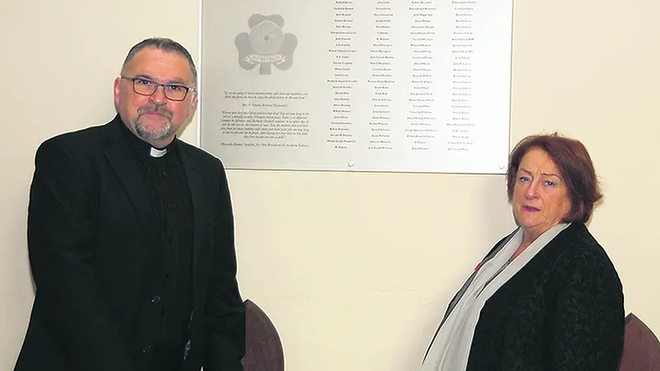 Plaque naming West Cork's 121 WWI war dead is unveiled in Bantry church Image