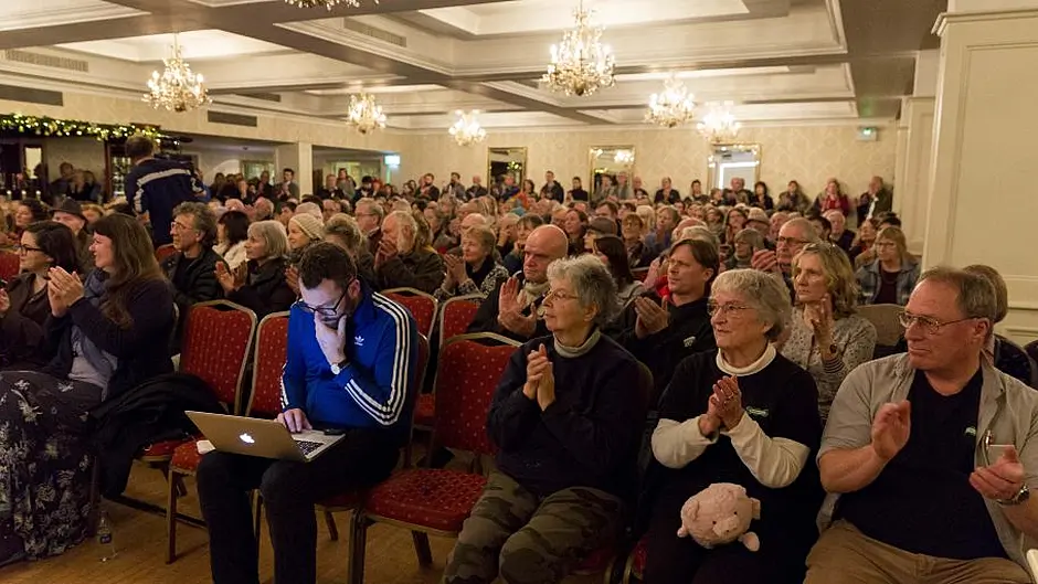 WATCH: Packed ballroom for SOS anti-Plastics Factory meeting Image