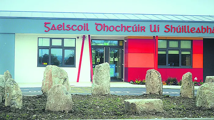 Creative Gaelscoil students duplicate Drombeg Stone Circle at their school Image