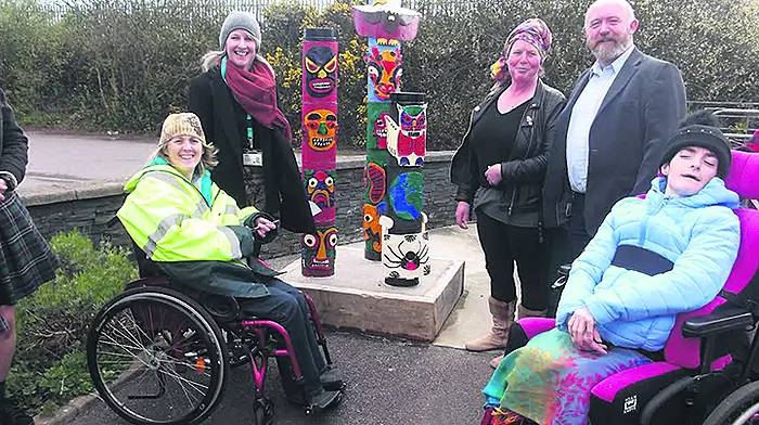 Weather-proof art work in pole position in Clonakilty garden Image