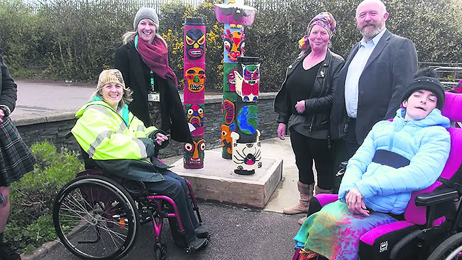 Weather-proof art work in pole position in Clonakilty garden Image