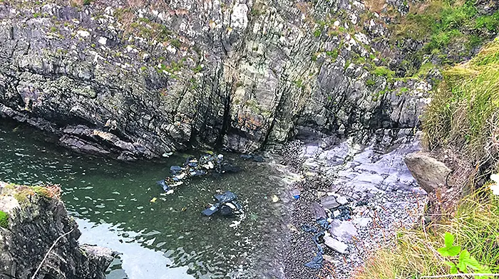 Bags of oil, fat left at Beara cove Image