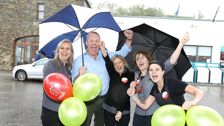Lotto winner picks up €5.3m cheque at National Lottery HQ Image