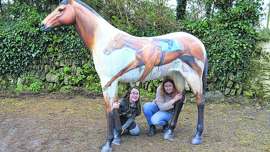 Sara horsing around for a good cause Image