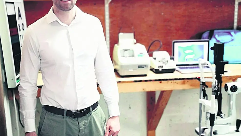 Seamus puts eye strain in sharp focus with his protective glasses Image