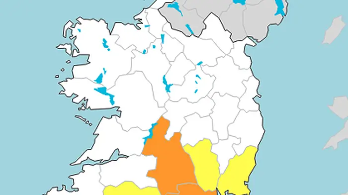 Yellow Rainfall warning issued for Cork Image