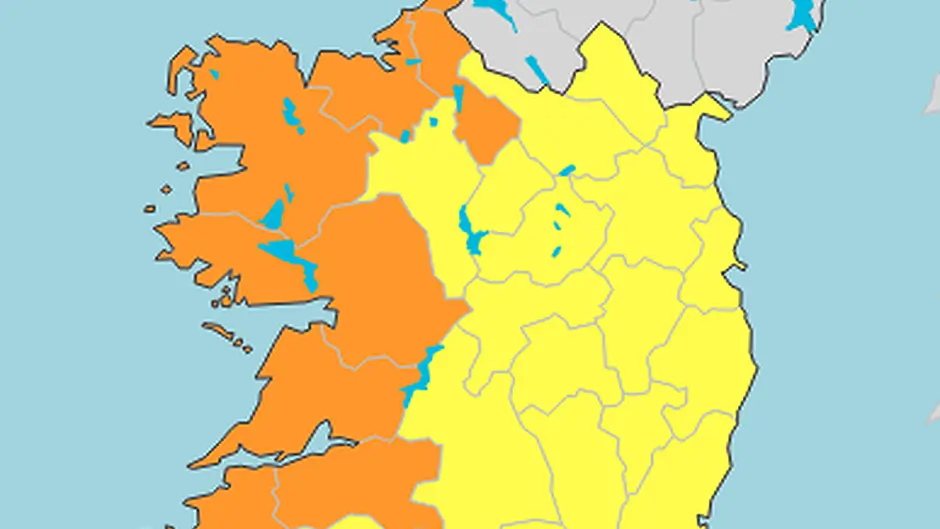 Status Orange wind warning for Cork and Kerry on Sunday Image