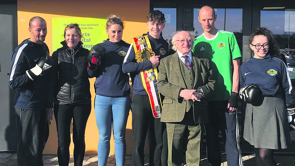 President visits Kinsale boxers Image
