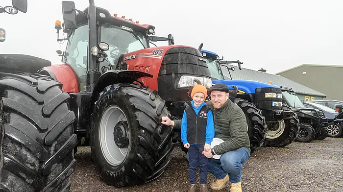 Rory and Jer Crowley (Drimoleague) took part in the Ballinacarriga tractor, truck and car run which was in aid of Cancer Connect, Ballinacarriga National School & Randal Og GAA Club.Picture: David Patterson, Tractor Run - Cork