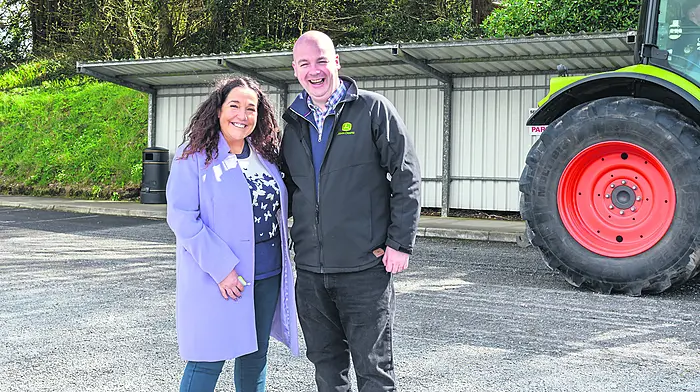 Local election candidates Margaret Murphy O'Mahony and Gerard Seaman met up at the Bandon Grammar tractor, truck and car run which was in aid of agri education development at Bandon Grammar School and Bandon Union of Parishes. (Photo: David Patterson)