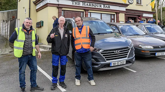 Maurice Collins (Leap) Michael Kearns (Castlefreke) and Richard Doolan (Rosscarbery) enjoying their day at the Leap tractor and car run which was in aid of Marymount Hospice and Bru Columbanus.Picture: David Patterson, Tractor Run – Cork