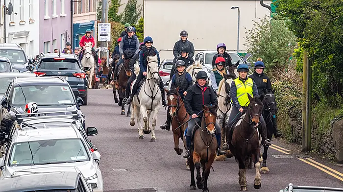 West Cork Chevals hosted the Christy Hurley memorial cheval ride on Easter Sunday in aid of Schull Community Hospital and Palliative Care. Approximately 35 horses signed up for the cheval which travelled from Ballydehob to Schull and back. (Photo: Andy Gibson)